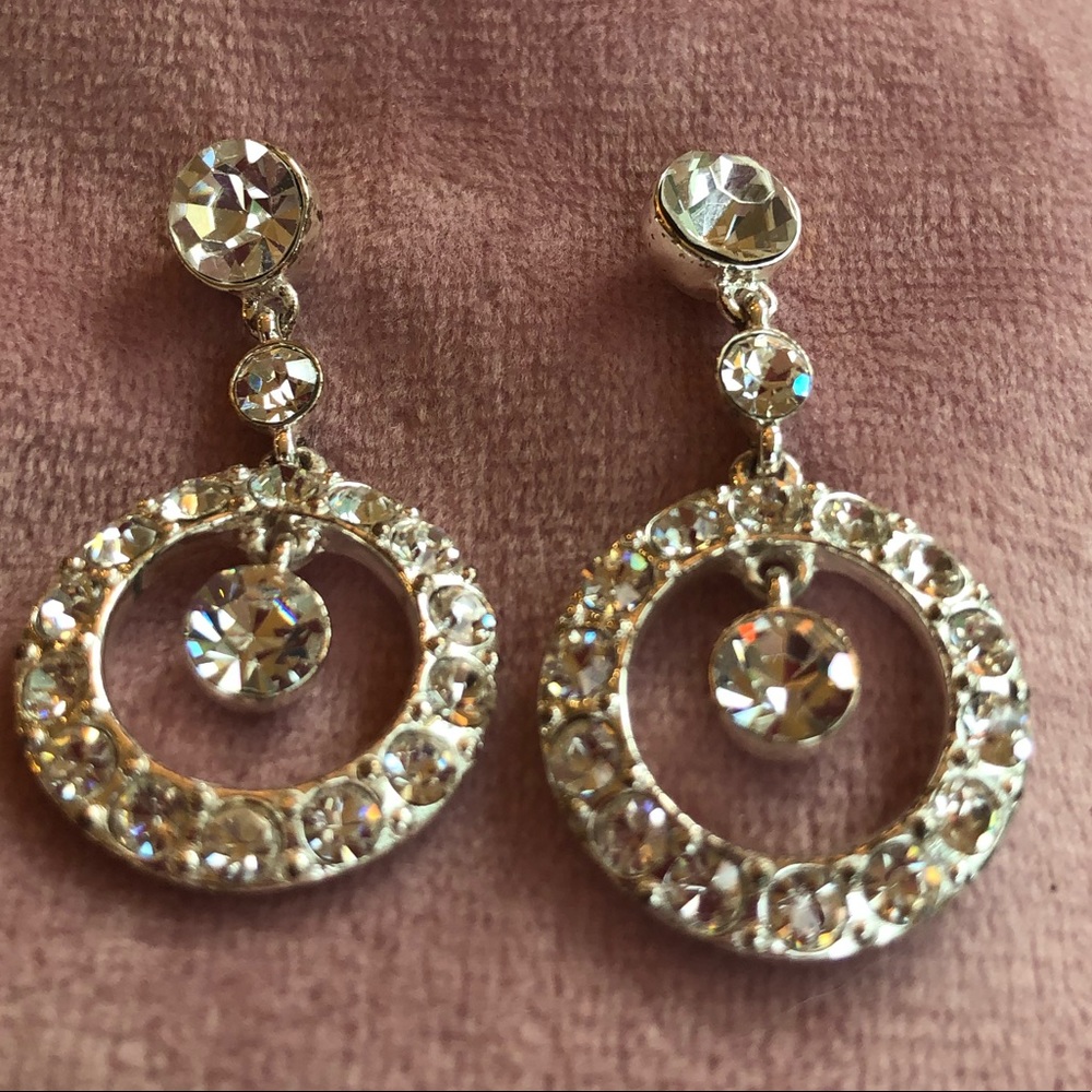 Nine West rhinestone circle earrings